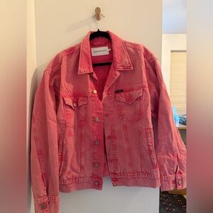 Calvin Klein Jeans Women's Vibrant Pink Jean Jacket